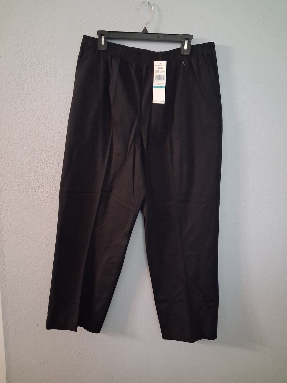 Alfred Dunner Women s Black Elastic-Waist Dress Pants